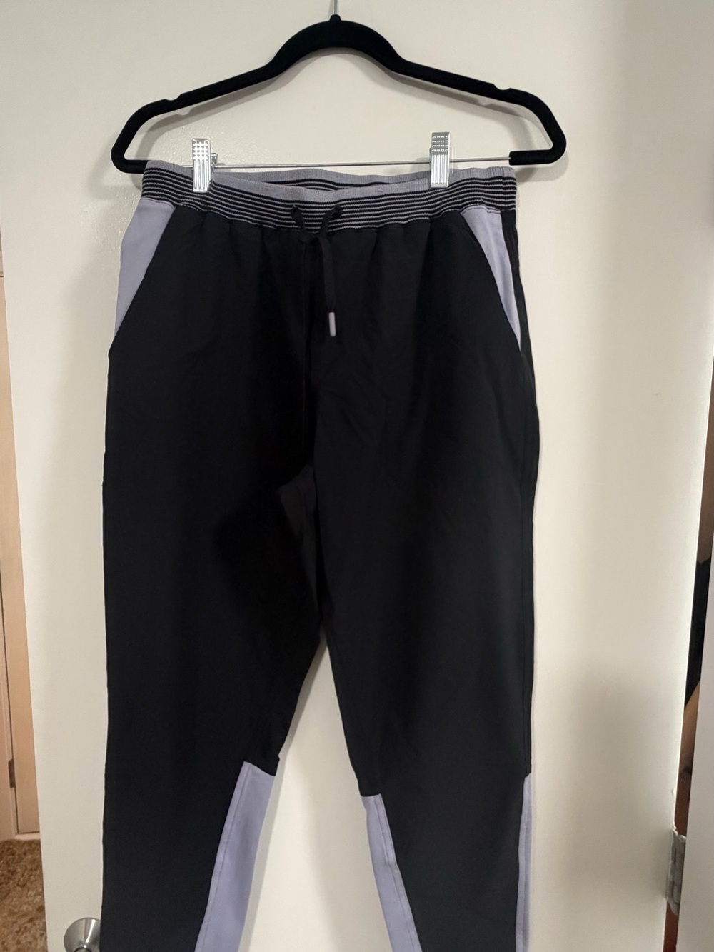 FP Movement by Free People Black Joggers with Light Gray/Lavender Panels